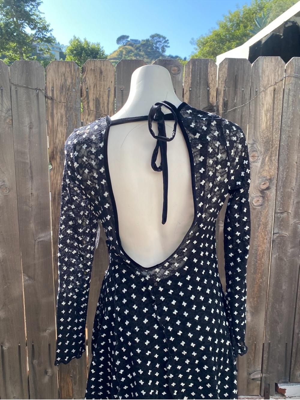 Free People Sheer Delight  Long Sleeve Mini Dress size M NWT - Picture 4 of 13